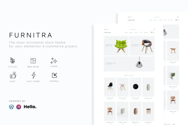 Furnitra furniture eCommerce Elementor template kit preview