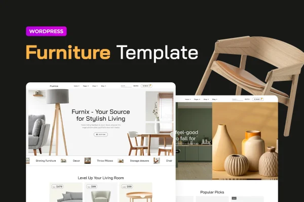 Furnix furniture store Elementor template kit preview