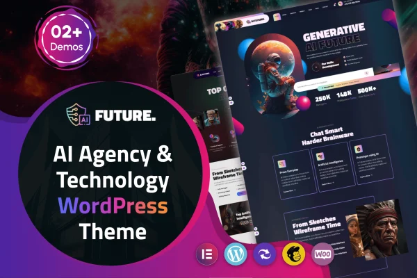 Future Theme AI agency and technology WordPress theme preview
