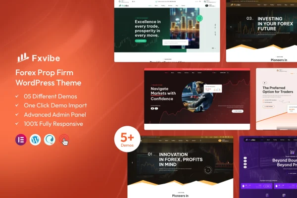 FXvibe Forex prop firm WordPress theme preview