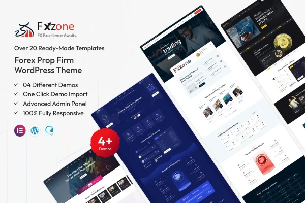 Fxzone Forex prop firm WordPress theme preview