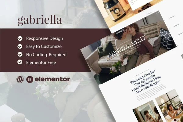 Gabriella motivator and business coach Elementor template kit preview