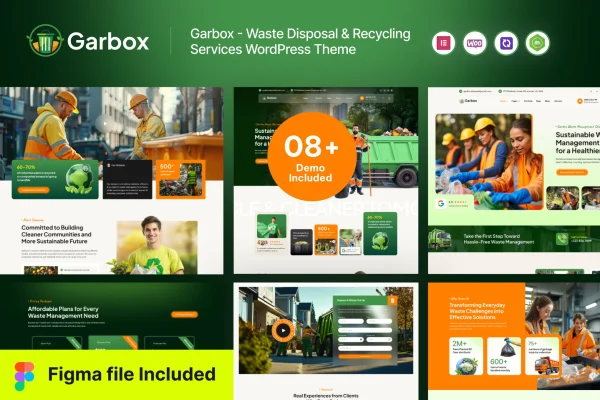 Garbox waste disposal and recycling WordPress theme preview
