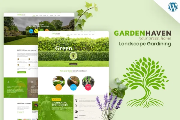 Garden landscape gardening WordPress theme preview