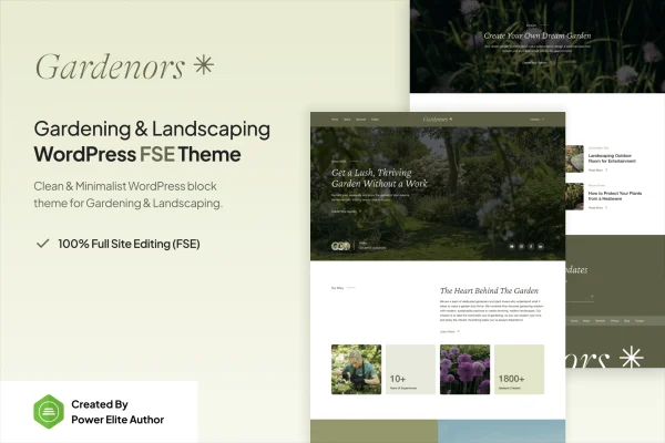 Gardenors gardening and landscaping WordPress theme preview
