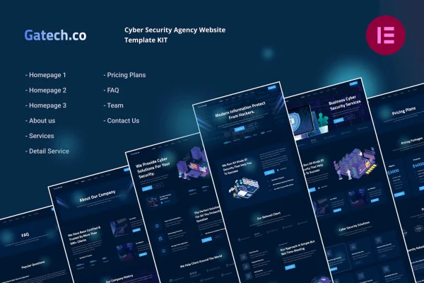 Gatech cyber security and IT management Elementor template kit preview
