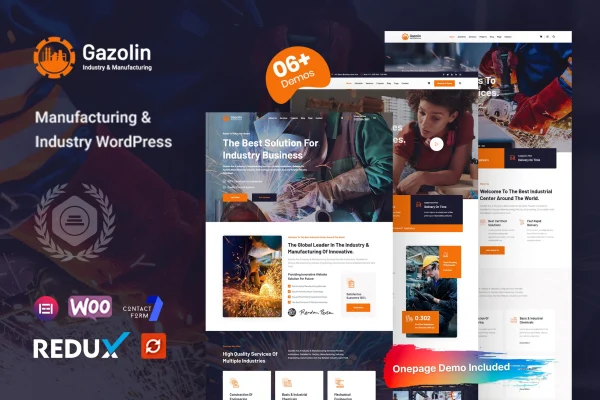 Gazolin industry and factory WordPress theme preview