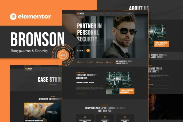 Gensur insurance agency Elementor template kit preview showing website page layouts