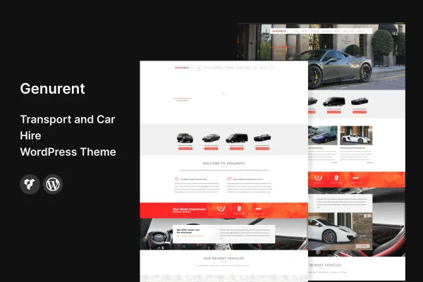 Genurent transport and car hire WordPress theme preview