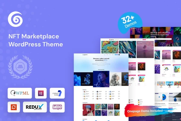 Gigaland NFT marketplace WordPress theme preview