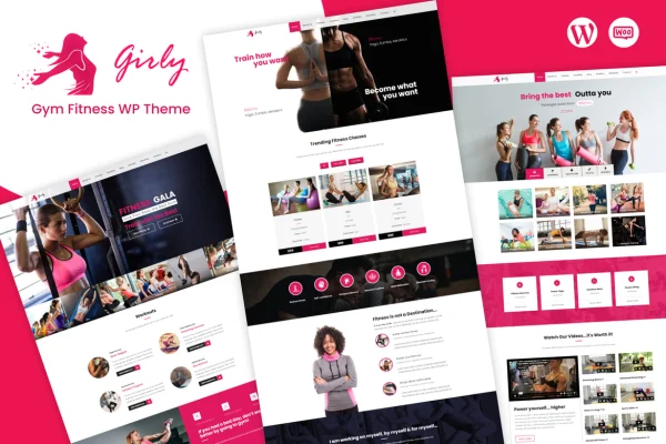 GirlyGym gym and fitness WordPress theme preview
