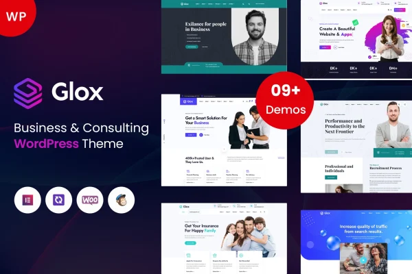Glox business and consulting WordPress theme preview