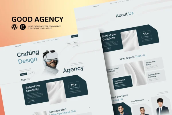 GoodAgency creative agency Elementor template kit preview