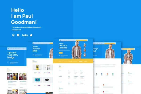 Goodman creative portfolio Elementor template kit preview