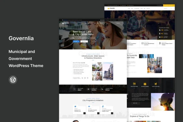 Governlia municipal and government WordPress theme preview