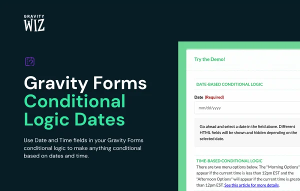 GP Conditional Logic Dates plugin banner for Gravity Forms