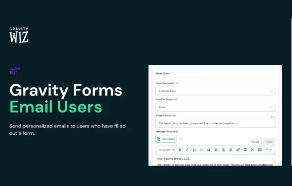 GP Email Users plugin banner for Gravity Forms