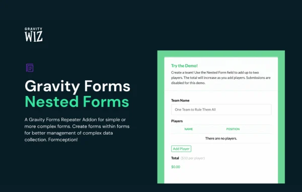 GP Nested Forms plugin banner for Gravity Forms