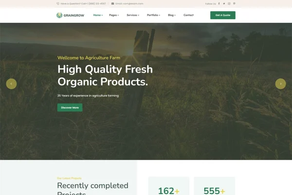 Graingrower agriculture and farming WordPress theme preview