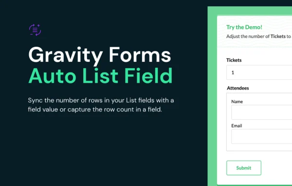 Gravity Perks Auto List Field plugin banner for Gravity Forms