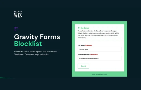 Gravity Perks Blocklist plugin banner for Gravity Forms