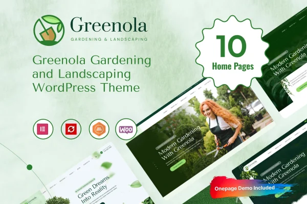 Greenola gardening and landscaping WordPress theme preview