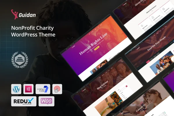Guidan nonprofit charity WordPress theme preview