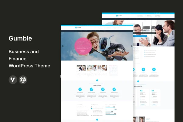 Gumble business and finance WordPress theme preview
