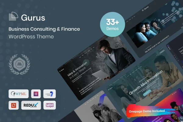 Gurus business consulting WordPress theme preview