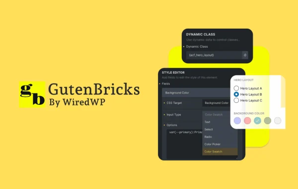 GutenBricks plugin banner for Bricks and Gutenberg page building