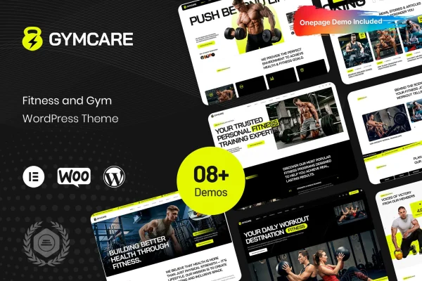 Gymcare fitness and gym WordPress theme preview