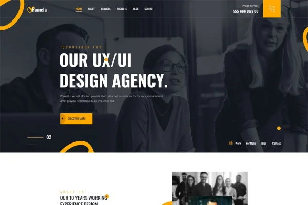 Hamela digital agency Elementor template kit preview