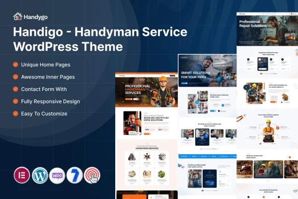 Handigo handyman service WordPress theme preview