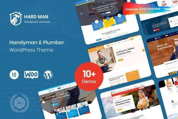Hardman handyman and plumber WordPress theme preview