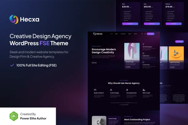 Hecxa creative design agency WordPress theme preview
