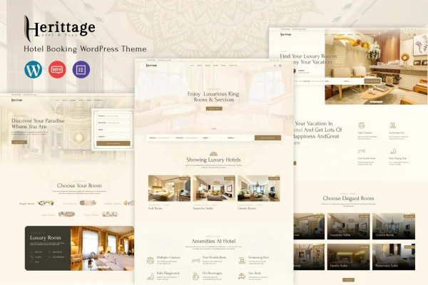 Herittage hotel booking WordPress theme cover image