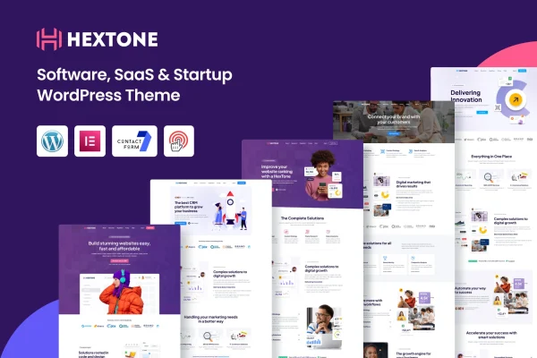 HexTone software, SaaS and startup WordPress theme preview