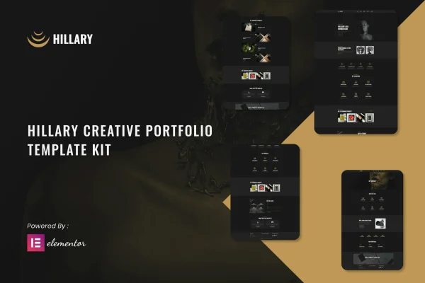 Hillary creative portfolio Elementor template kit preview