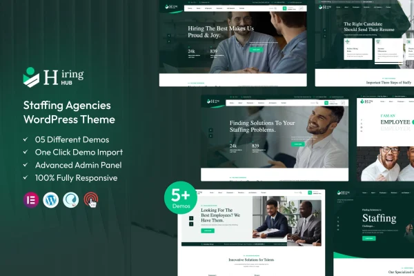Hiring Hub staffing agency WordPress theme preview