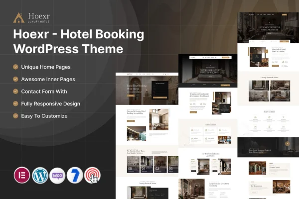 Hoexr hotel booking WordPress theme preview
