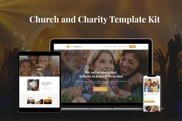 Holy church and charity Elementor template kit cover image