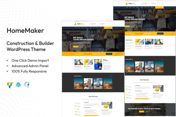 HomeMaker construction and builder WordPress theme preview