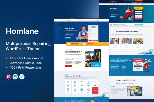 Homlane service business WordPress theme preview