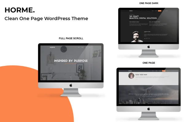 Horme clean one page WordPress theme preview