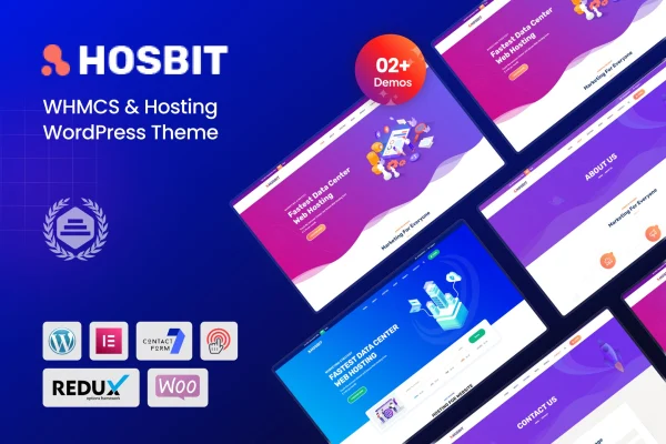 Hosbit WHMCS and hosting WordPress theme preview
