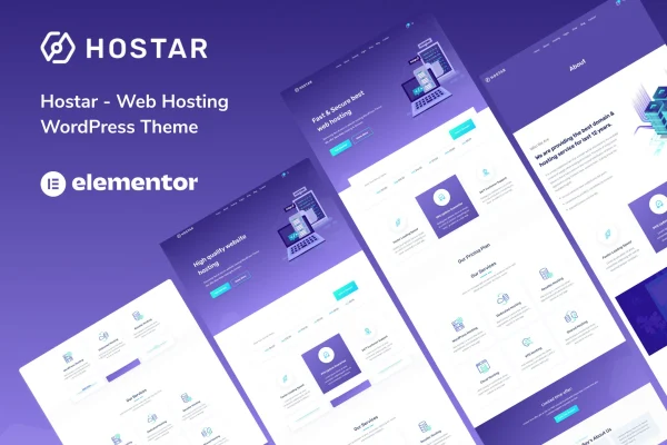 Hostar web hosting WordPress theme preview