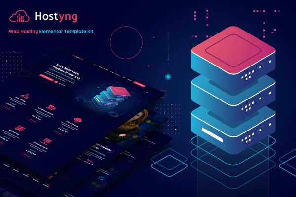 Hostyng web hosting Elementor template kit cover image