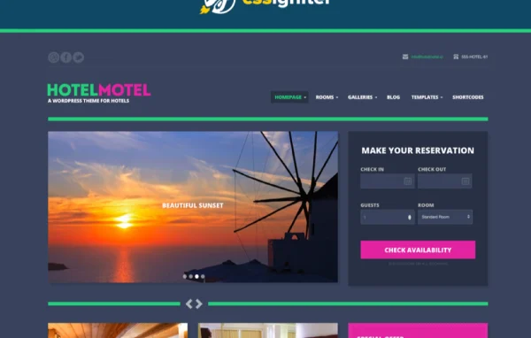 HotelMotel WordPress theme for hotels and motels preview