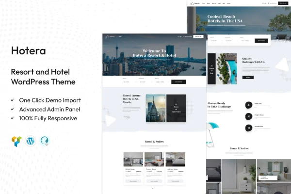 Hotera resort and hotel WordPress theme preview