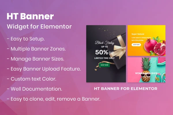 HT Banner for Elementor plugin banner